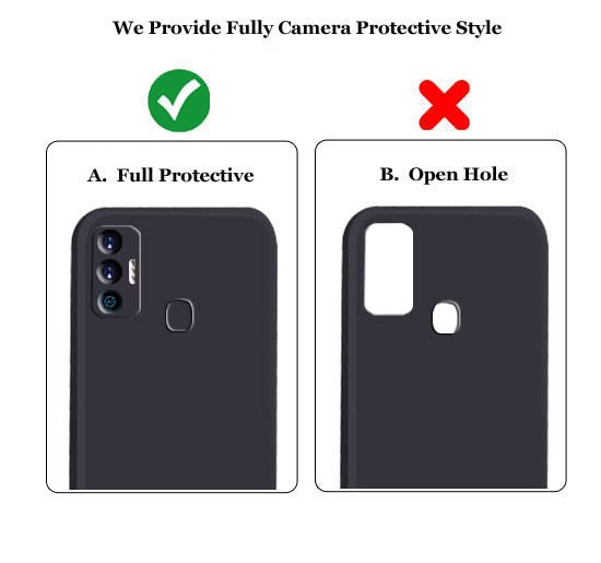 Image of A rtistque Liquid TPU Silicone Matte Shockproof Flexible with Camera Protection Soft Back Cover Case for Tecno Spark 7, Tecno Spark 7T, Black