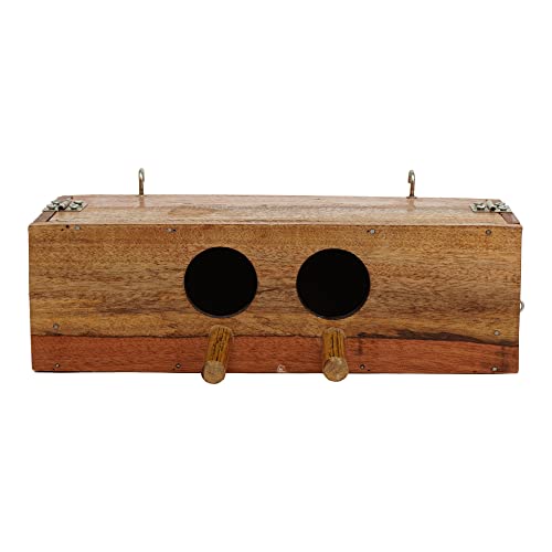 Elysian-Bird-House-Wild-Bird-House-for-Garden-Outside-Decorative-Outdoor-Nesting-Box-Wooden-Birds-Nest-Box-for-Sparrow-and-All-Small-Garden-BirdsGharPet-House-Single-Piece-25X95X8-cm-Double-Hole