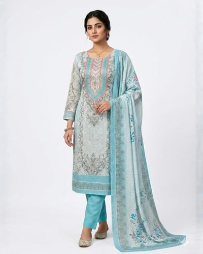 Image of KTI Women Floral Printed Cotton Suit for Women Unstitched - 2.5m Ethnic Salwar Suit Dress Material