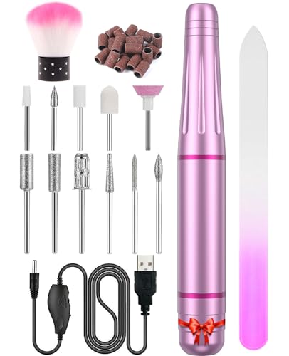 Fresa per Unghie Professionale, Sicuro, 11 in 1 Portatile kit Manicure e Pedicure Elettrico,20000 RPM Velocità Regolabile, Trapano Chiodo per Casa e Salone con Set Strumenti di Lucidatura