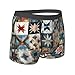 GKOKG Old-Fashioned Patchwork Quilt Men'S Breathable Boxer Shorts With Elastic Waistbandmedium Black
