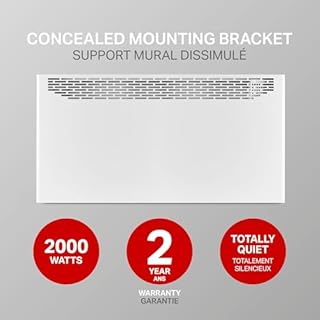 Chauffage de surface moderne et silencieux Uniwatt de Stelpro 2000 watts avec thermostat électronique intégré - Blanc (UHC2002W - 2000W/240V)