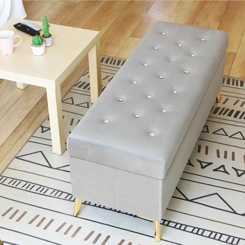Banc de rangement en velours idéal pour aménager une entrée chic - 6