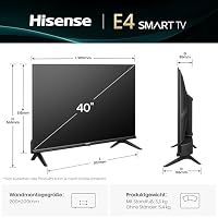 Hisense 40E4QT Fehrnseher, 40 Zoll, DLED, Smart TV, Game Mode, AI Sports Mode, Dolby Audio, Dolby MS12, DTS Virtual X, HDR10, HLG, Full HD, High Contrast, Rauschunterdrückung [2025] – Ansicht 2