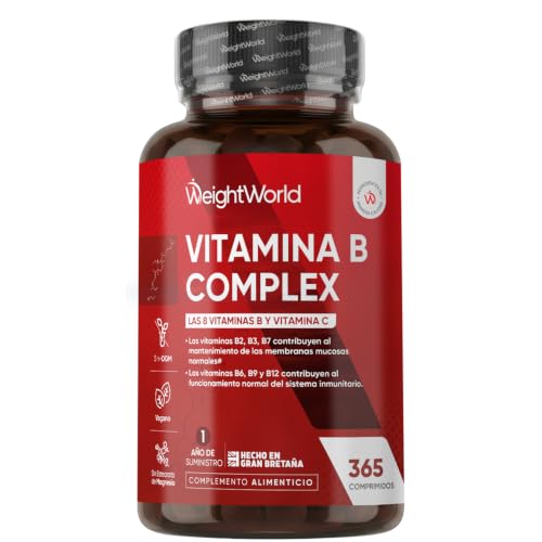 Vitamina B Complex con Vitamina C y B12-365 Comprimidos Para 1 Año