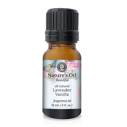 Nature's Oil All Natural Lavender Vanilla Fragrance Oil, 15mL, 100% Natural, Phthalate, Paraben, SLS + SLES Free, 100% Vegan, Cruelty Free