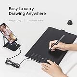 Tablet graficzny HUION H1060P 10 x 6,25 cala (obsługiwane urządzenia z systemem Android) z unowocześnionym piórem bez baterii, idealny do nauczania online i pracy