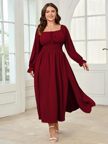 Image of SHESTARR Women's Plus Size Dress Long Sleeve Milkmaid Dress