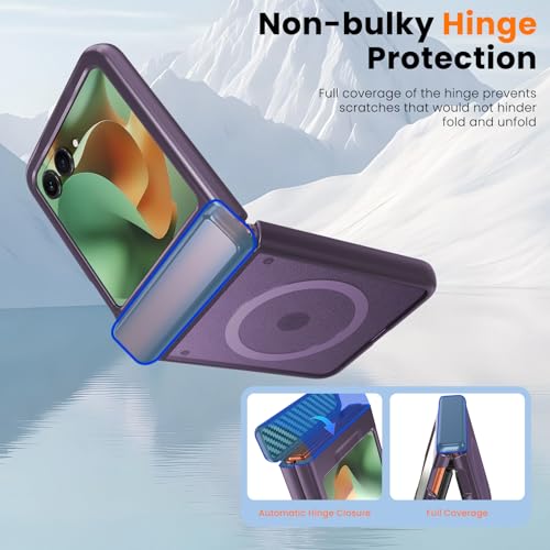 Image of WRJ for Motorola Razr 2026 /2025 /2024 Case Built-in Screen Protector,Dark Purple