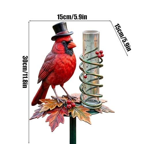 Pluviomètre oiseau pour jardin et cour extérieure