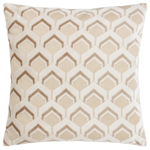 Paoletti Ledbury Velvet Jacquard Cushion Cover, Warm Taupe