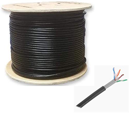1000' Weatherproof Waterproof UV Rated Direct Burial Gel Filled Network CAT5e Cable W/Solid Copper Conductors 300 Meter Spool UL Approved