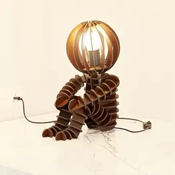 EIGEN Table Lamp for Home Decoration - Night Lamp for Bedroom, Cute Study Lamp, Lights for Home Decoration Table Lamp for Bedroom Room Decor Items for Bedroom (Amigo - Brown)