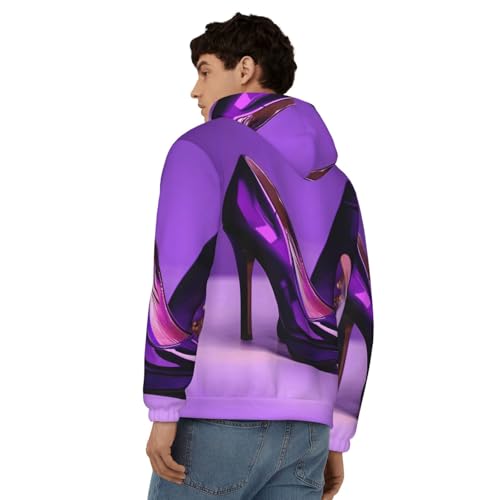 Sweat à capuche violet pour homme pull de voyage chaud mi-saison confortable - 6