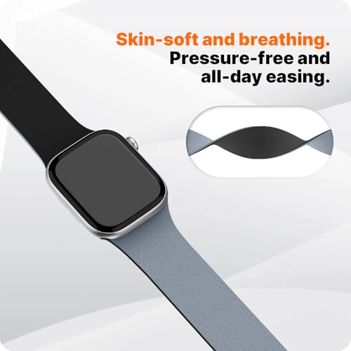 Image of Fullmosa Lychee Magnetic Silicone Strap for Apple Watch 49 /46 /45 /44 /42mm | Fashion Sport iWatch Band for Ultra3 /2 /1 SE3 /2 /1 Series 11 10 9 8 7 6 5 4 3 2 1