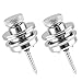 LifCratms 2PCS Silver Guitar Strap Locks, Flat Round Head Heavy Duty Straplocks, Buttons Quick Release Metal Strap lock Set for Acoustic Electric Guitar - With Silicone Block
