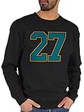 Shirtracer American Football Deko Superbowl Party - Football Jacksonville 27 - L - Schwarz - JH030 - Sweatshirt Pullover Herren und Damen