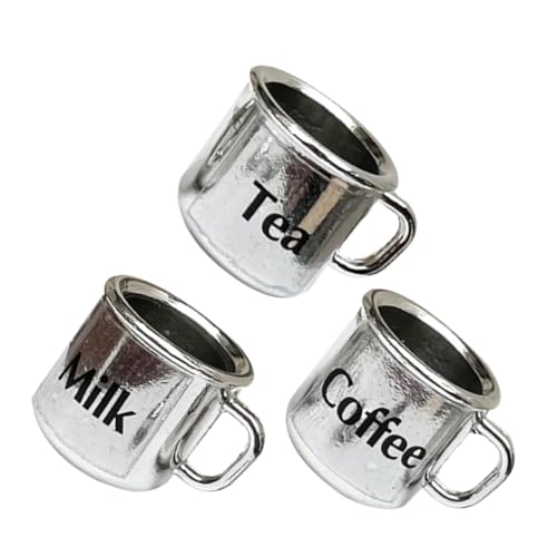 JOINPAYA 3pcs Miniature Tea Cups Tiny Mugs for Dollhouse Decoration Realistic Design Accessories for Miniature Homes Collectibles for Photography Play