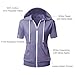 GIVON Womens Slim Fit Zip Up Hoodie Short Sleeve Thin Jacket Full Zip Sweatshirt with Plus Size / DCF207-LAVENDER-L