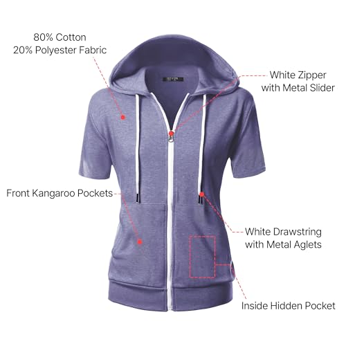 Image of GIVON Basic Lightweight Zip-Up Hoodie Long Sleeve Thin Jacket for Women with Plus Size