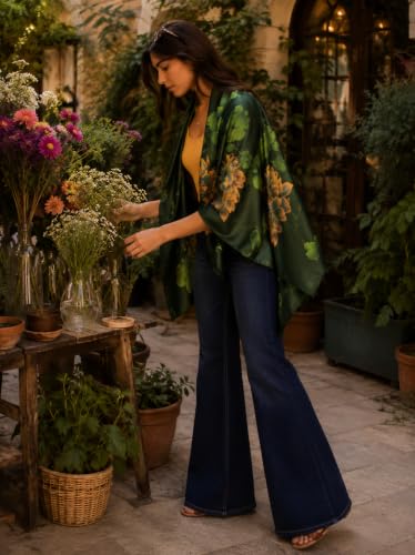 Image of MALINA Women's Polyester Silk Satin Stole Scarf - Soft Lightweight Fashion Wrap, Elegant Floral & Gradient Design, summer stole,Scarf For Women,Premium Stole,Large Size 180x90 cm'