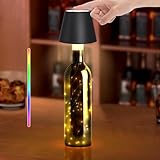 🔋【Lange Lebensdauer】 Diese LED flaschenlampe kommt mit einem eingebauten 4000mAh Akku, die je nach Helligkeitseinstellung 9 bis 50 Stunden Dauerbeleuchtung bieten können. Es kann mit USB Typ-C in 5-6 Stunden vollständig aufgeladen werden. USB Typ-C für diese Lampe ist im Lieferumfang enthalten.