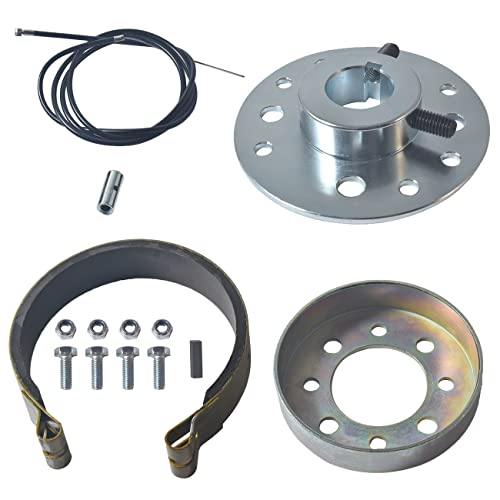 CPVNQMDG Rear 4" Drum Brake Band Pin with 65" Cable for Go Kart 1" Bore & 1/4" Keyway for Mini Bike 212cc 196cc 6.5hp Dune Buggies Drift Trike Heavy Duty Go Kart Cart with Hardware Kit - Thumbnail 4
