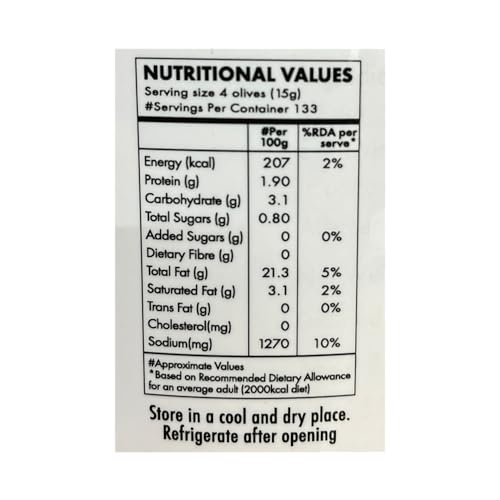 Image of Dolce Vita Jumbo Pitted Kalamata Olives in Brine, 3300g | Drained Weight 2kg |