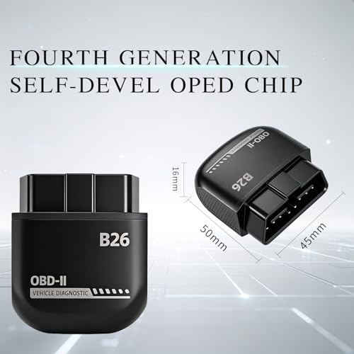 Image of B26 Bluetooth OBD2 Scanner for iOS & Android - Subscription-Free Engine Code Reader, 2026 Upgraded Engine Diagnostic Tool, Reset Check Engine Light for Temporary & Pending Faults