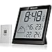 Price comparison product image Bresser TemeoTrend JC wireless weather station wall clock with DCF radio clock with large display for temperature and humidity for table or wall mounting including weather trend indicator, black