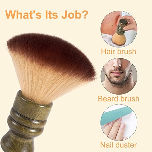 Barber Brush, AISEELY Neck Duster Brush for Hair Cutting, Professional Hair Brush Cleaner with Wooden Handle Barber Accessories (1pc)