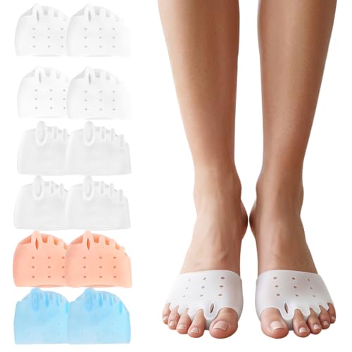 Silicone Toe Separators(6 Pairs 4 Colors) - Soft Breathable Toe Straightener for Bunion Relief Hammer Toes & Overlapping Toes - Ultra-Thin Design for Yoga Running Travel - Unisex Foot Corrector
