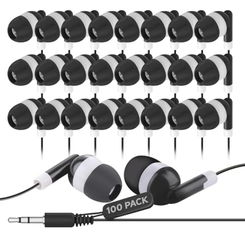 JustJamz (�W���X�g�W�����Y) �o���N�C���z�� 100�p�b�N | �L���C���C���[�C���z�� ���� �w�� �q�� �}���ٗp | 3.5mm�W���b�N�t���g���̂ăw�b�h�t�H�� �w�Z �m�[�g�p�\�R�� Chromebook�ɍœK �u���b�N