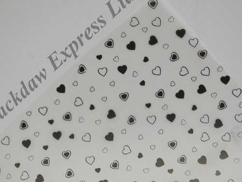 Vellum Printed Patterned Sheets 10 x 100gsm A4 19 Designs to choose Cardmaking (Black Hearts AM506)