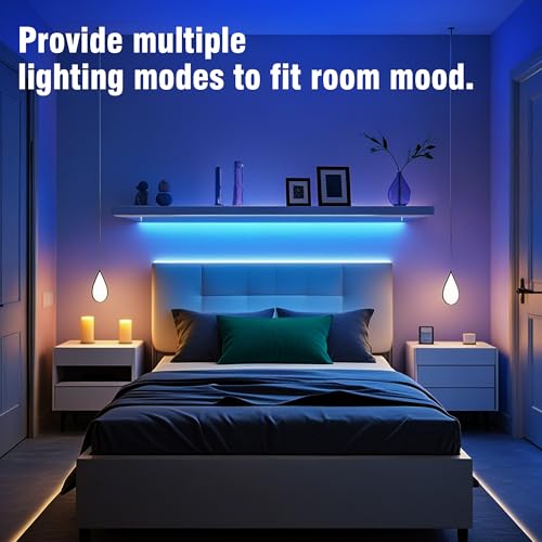 VOLIVO 100ft Led Strip Lights for Bedroom, Color Changing Led Light Strips Kit with 24 Keys IR Remote and Smart App Control, RGB Music Sync Lighting for Room, Home Decor - Image 5