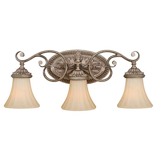 VAXCEL Avenant 3 Light Bathroom Vanity Fixture French Bronze Finish Traditional Over Mirror Lighting Easy Installation