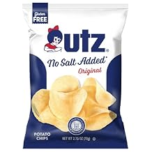Utz No Salt Added Potato Chips 2.75 oz Bags 14 Count Classic Crunch with Simple, Fresh Potato Flavor Snack Pack for Lunches, Road Trips, and Everyday Snacking