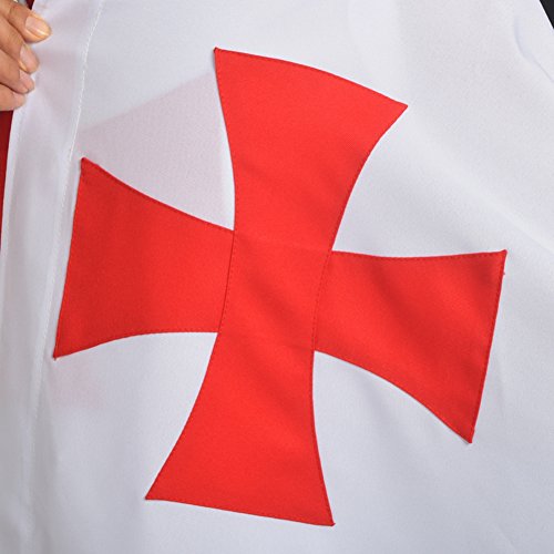 Blessume Medieval Templar Knight Cloak White Cape Halloween Costume Robe #TOP3