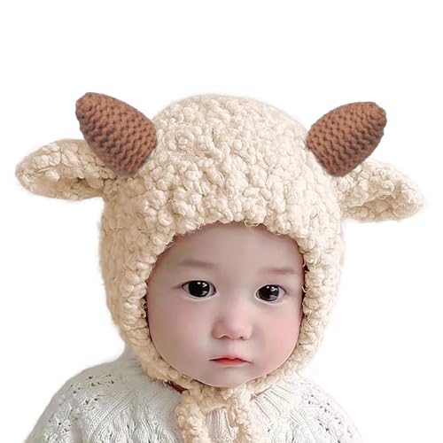 OhMill Toddler Knitted Hat Cute Deer Antlers Knitted Cap Winter Warmer Cap2