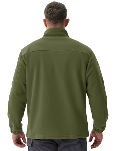 TACVASEN Men's Fleece Jacket Full Zip Winter Lightweight Tactical Jackets Outdoor Hiking Coats with Pockets
