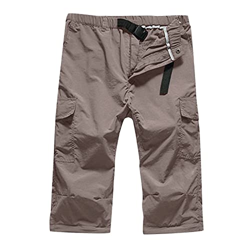 Dgoopd Men's Cargo Pants Casual Elastic Waist Pants Baggy Jogger Pants Outdoor Hiking Pants Active Pants with Pockets3
