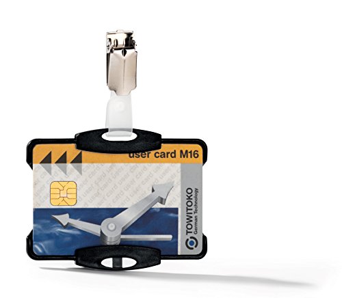 Durable Duo Security Pass Holder 54 x 85 mm Black | Holds Up to 2 ID/Security Cards | Pack of 25 | Ideal for Holding Swipe Cards, ID Cards, etc.