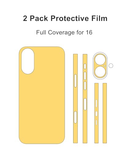 Protection en vinyle jaune haute précision sur mesure pour iPhone 16