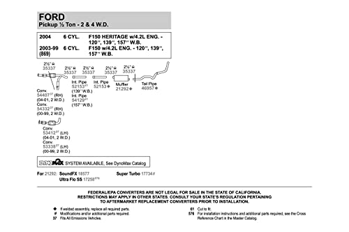 Image of Walker SoundFX 18577 Direct Fit Exhaust Muffler 2.5 inch Inlet (ID) 2.5 inch Outlet (ID) for Ford F-150