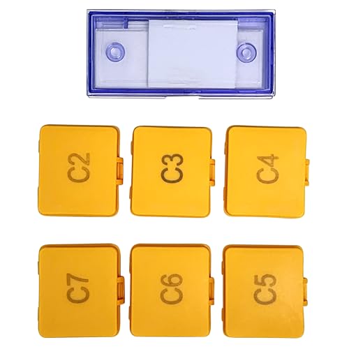 Image of Microscope Stage Calibration Slide, Eyepiece Micrometer, Microscope Eyepiece Graticules, Ocular Micrometer, Cross Line Reticle (Set of 7)