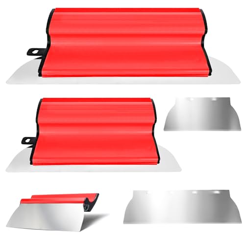 Spatule plate, ensemble de spatules en acier inoxydable de 40 cm + 25 cm, idéal pour la pose de cloisons sèches, les grands espaces de travail, la décoration murale et le bâtiment