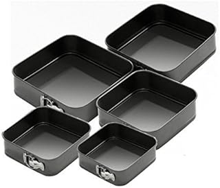 LIVIVO Set of 3 Round Non-Stick Spring Form Cake TIN / Tray Set for Baking (Set of 5, Square)