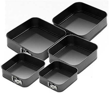 LIVIVO Set of 3 Round Non-Stick Spring Form Cake TIN / Tray Set for Baking (Set of 5, Square)