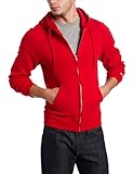 Soffe Men's Training Fleece Zip Hood Sweatshirt, Red, Medium