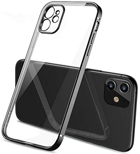 - Cover Custodia per iPhone 12 Mini Bordi Piatti Protezione Fotocamera silicone TPU Placcatura Nero